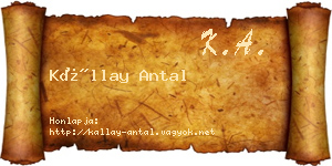 Kállay Antal névjegykártya